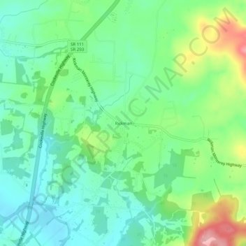 Mappa topografica Rickman, altitudine, rilievo