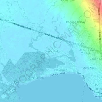 Mappa topografica Tambulilid, altitudine, rilievo