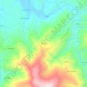 Mappa topografica Esculca, altitudine, rilievo