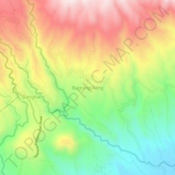 Mappa topografica Bagongsilang, altitudine, rilievo