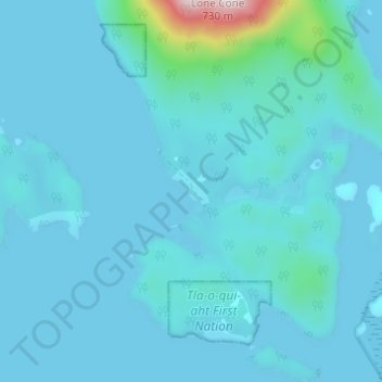 Mappa topografica Kakawis, altitudine, rilievo