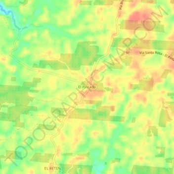 Mappa topografica El Pintado, altitudine, rilievo