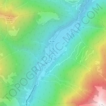 Mappa topografica Les, altitudine, rilievo