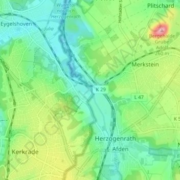 Mappa topografica Baalsbruggen, altitudine, rilievo