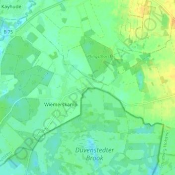 Mappa topografica Pfingsthorst, altitudine, rilievo