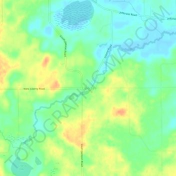 Mappa topografica Liberty, altitudine, rilievo