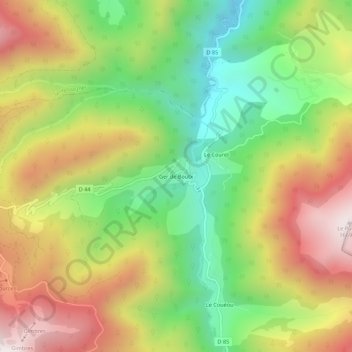 Mappa topografica Ger de Boutx, altitudine, rilievo