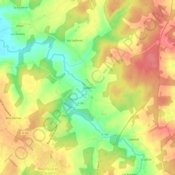 Mappa topografica Loubert, altitudine, rilievo