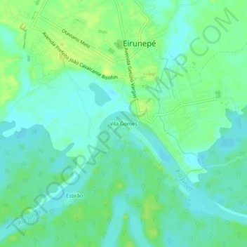 Mappa topografica Vila Gomes, altitudine, rilievo