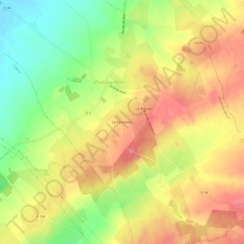 Mappa topografica Le Patureau, altitudine, rilievo