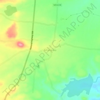 Mappa topografica Amarwara, altitudine, rilievo