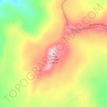 Mappa topografica Sleepy Cat Peak, altitudine, rilievo