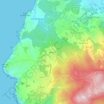 Mappa topografica Ulgueira, altitudine, rilievo