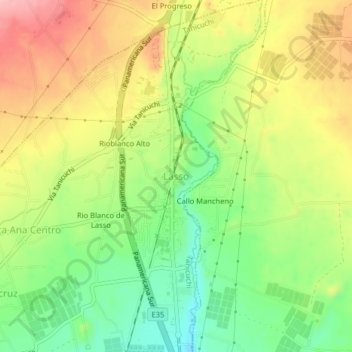 Mappa topografica Lasso, altitudine, rilievo