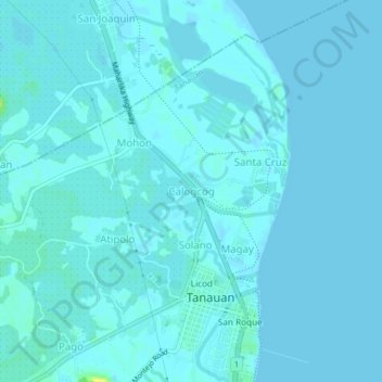 Mappa topografica Calogcog, altitudine, rilievo
