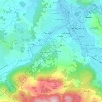 Mappa topografica La Caire, altitudine, rilievo