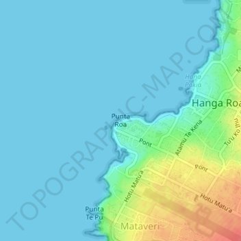 Mappa topografica Punta Roa, altitudine, rilievo