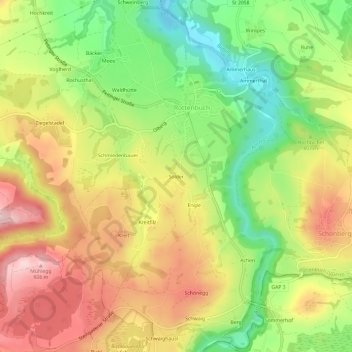 Mappa topografica Solder, altitudine, rilievo