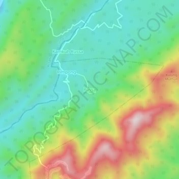 Mappa topografica Russa, altitudine, rilievo