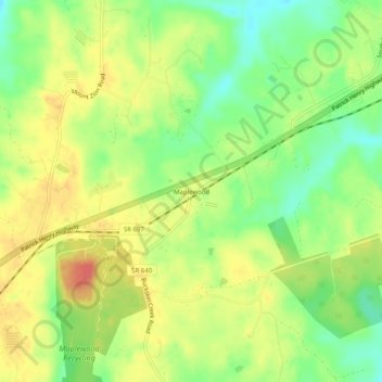 Mappa topografica Maplewood, altitudine, rilievo