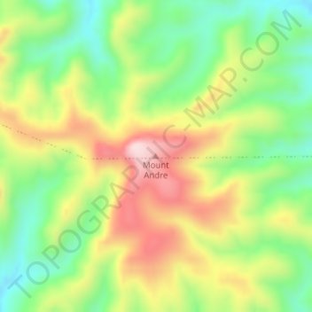 Mappa topografica Mount Andre, altitudine, rilievo