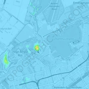 Mappa topografica Oud Verlaat, altitudine, rilievo