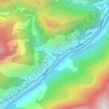 Mappa topografica Mate, altitudine, rilievo