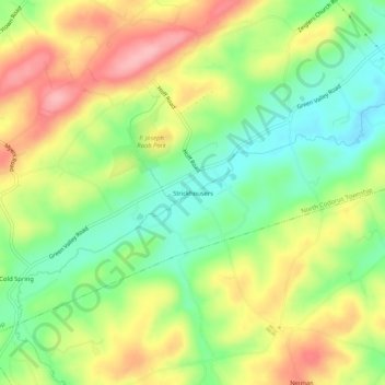 Mappa topografica Strickhousers, altitudine, rilievo