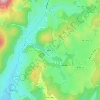 Mappa topografica Mâchefer, altitudine, rilievo