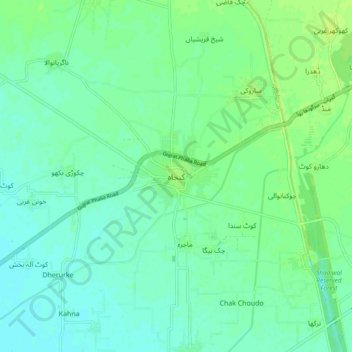 Mappa topografica Kunjah, altitudine, rilievo
