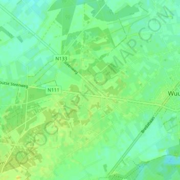Mappa topografica Sterbos, altitudine, rilievo