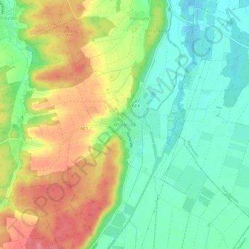 Mappa topografica Mindelzell, altitudine, rilievo