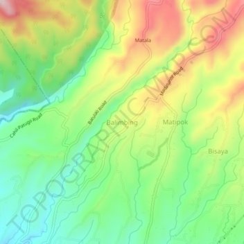 Mappa topografica Balimbing, altitudine, rilievo