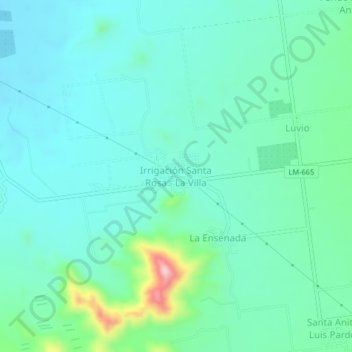 Mappa topografica Irrigación Santa Rosa - La Villa, altitudine, rilievo