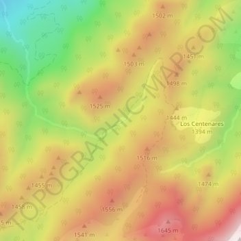 Mappa topografica Las Canalejas, altitudine, rilievo