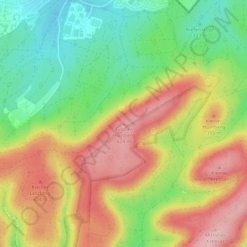 Mappa topografica Großer Humberg, altitudine, rilievo