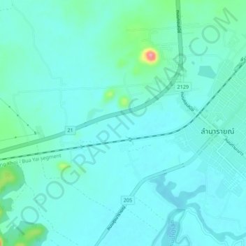 Mappa topografica Chai Badan, altitudine, rilievo