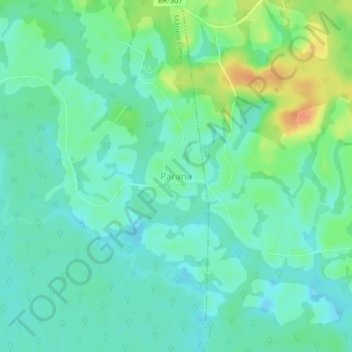 Mappa topografica Parana, altitudine, rilievo