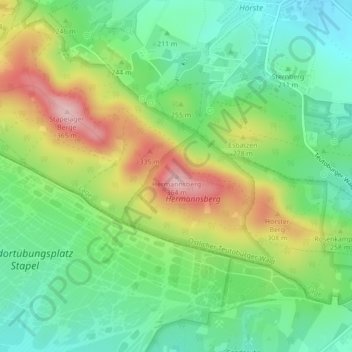 Mappa topografica Hermannsberg, altitudine, rilievo