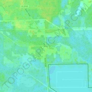 Mappa topografica Bardin, altitudine, rilievo