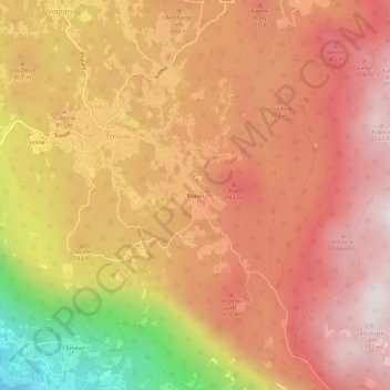 Mappa topografica Rialzo, altitudine, rilievo