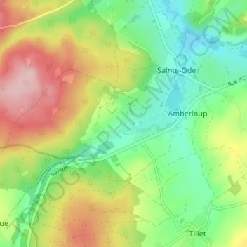 Mappa topografica Tonny, altitudine, rilievo