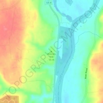 Mappa topografica Holmes Hill, altitudine, rilievo