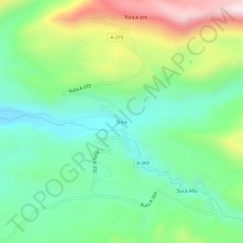 Mappa topografica Suca, altitudine, rilievo