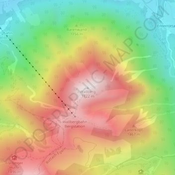 Mappa topografica Wallberg, altitudine, rilievo