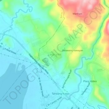 Mappa topografica Little Ville, altitudine, rilievo