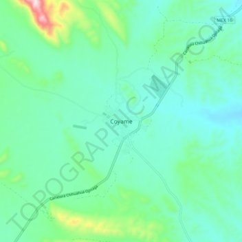 Mappa topografica Coyame, altitudine, rilievo