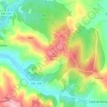 Mappa topografica Gaio, altitudine, rilievo