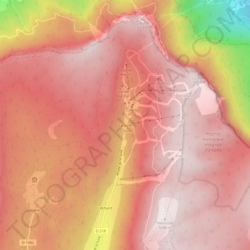 Mappa topografica La Sure, altitudine, rilievo