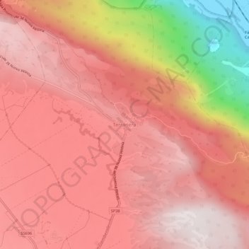 Mappa topografica Terranera, altitudine, rilievo
